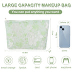 ZLFSRQ Flower Makeup Bag for Women Girls Teens Travel Cute Floral Cosmetic Bags Large Zipper Cosmetic Pouch for Purse Portable
