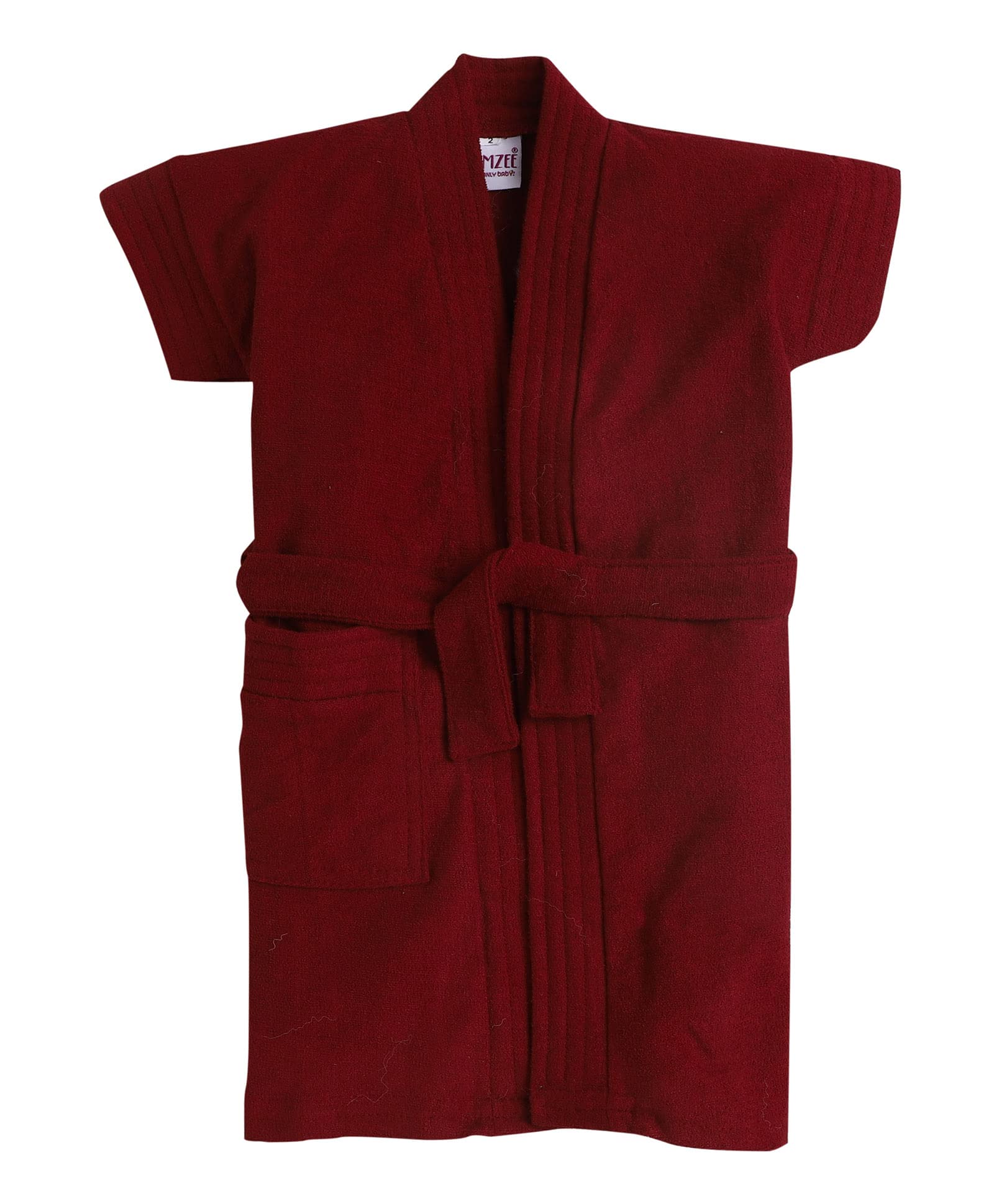 BUMZEE Maroon Terry Cotton Boys Bathrobe Age - 4-5 Years,Peb6130E-Maroon