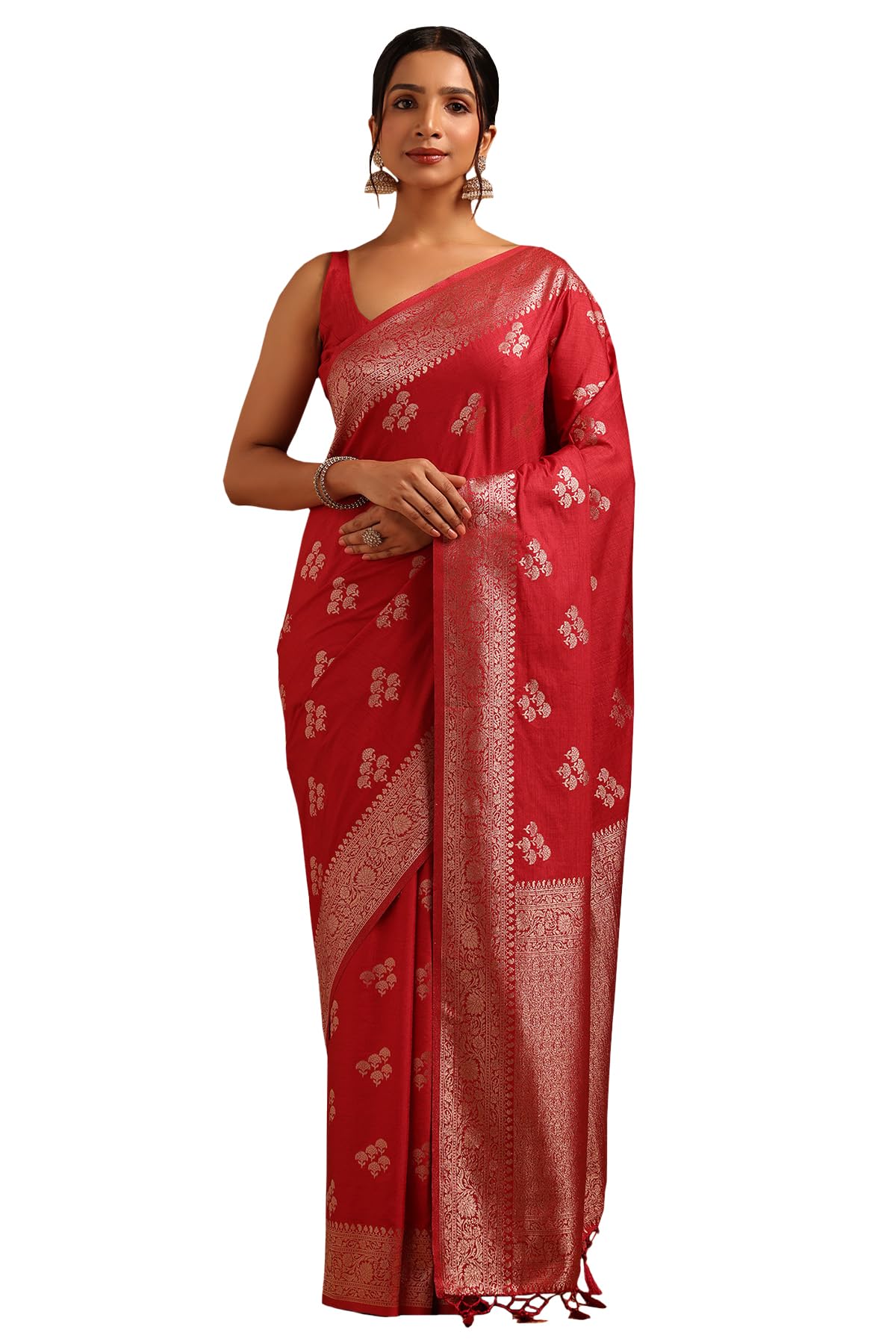 Soch Women Viscose Silk Floral Saree with Zari Woven Details