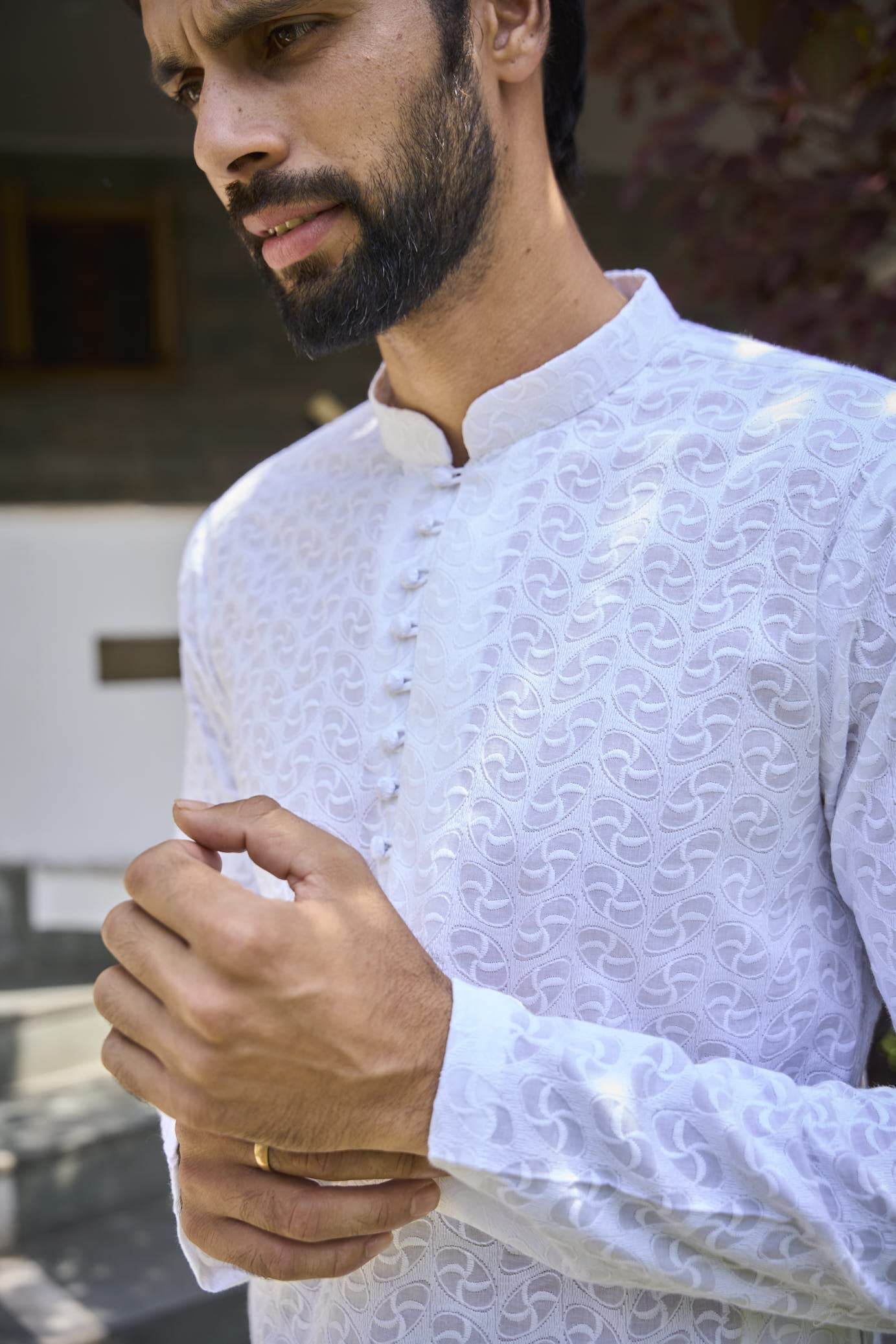 See Designs Mens Kurta - Specially Crafted And Designed For The Eid Festival | Men White Chikankari Embroidered Straight Full Sl