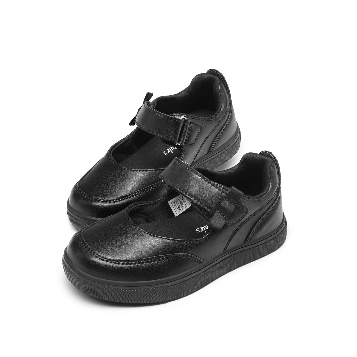 DREAM PAIRS Kids Girls Mary Jane Sneakers Strap Toddler Little Girls School Shoes Soft Walking Party Flat Shoes, Black, 12 Littl 11.5