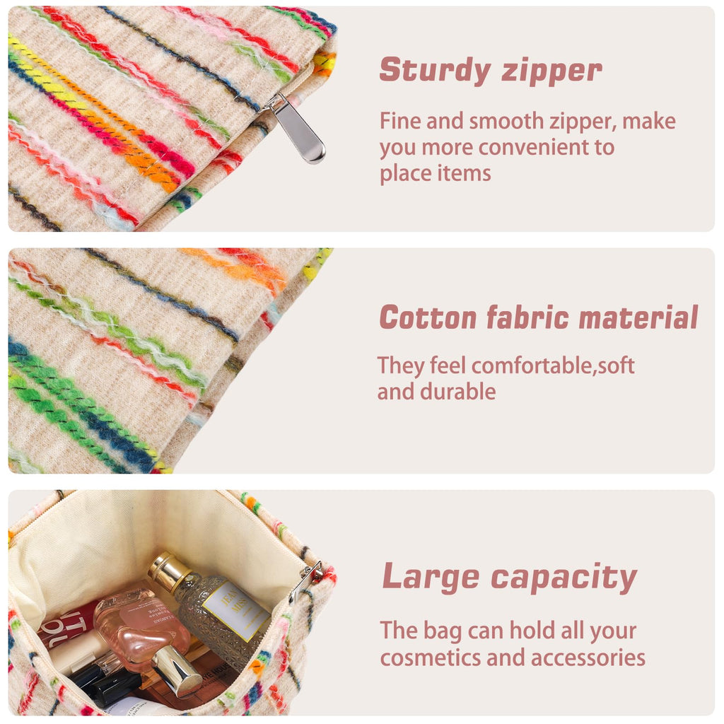 ZLFSRQ Makeup Bag Travel Cute Cosmetic Bag for Women Large Capacity Rainbow Makeup Pouch Zipper Cosmetic Pouch for Purse Aesthet