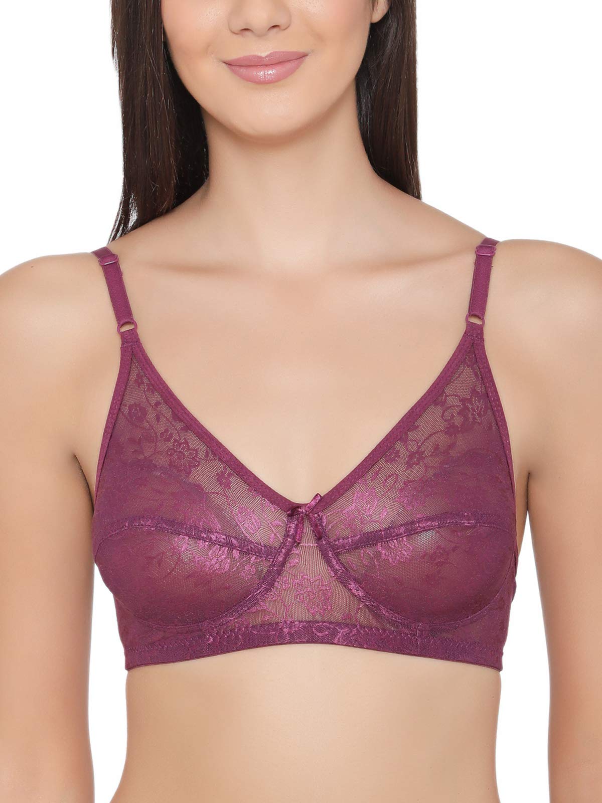 Clovia Womens Chic Non-Padded Wirefree Bra - Purple (BR0181P12_Purple_36C)