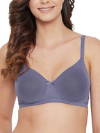 Clovia WomenS Lace Padded Non-Wired Full Cup Self-Printed Multiway T-Shirt Bra (Br1480F12_Purple_36E)