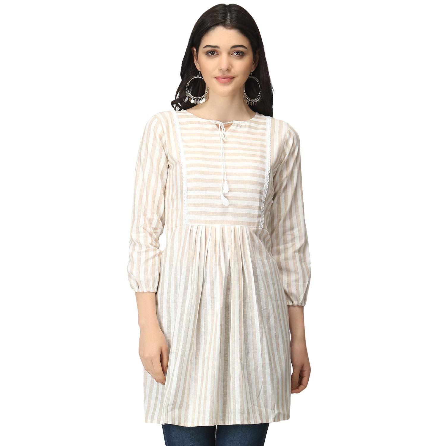 Om Sai Latest Creation Slub Rayon Fully Stitched Anarkali Foil Print Kurti For Women & Girls On Jeans Palazzo Or Skirt (Plus Siz