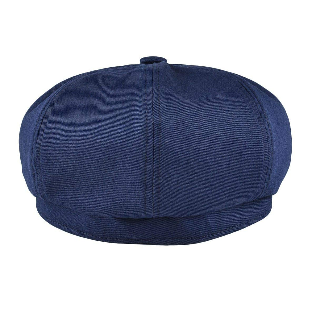 BOTVELA Men's Newsboy Flat Cap 100% Cotton Gatsby Ivy Golf Cabbie Hat (Navy Blue, 7 7/8)