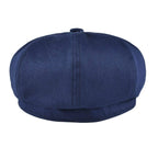 BOTVELA Men's Newsboy Flat Cap 100% Cotton Gatsby Ivy Golf Cabbie Hat (Navy Blue, 7 7/8)