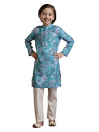 Manyavar Boys Viscose Blend Printed Kurta Pyjama Set (2Pcs)(6-8 Years)