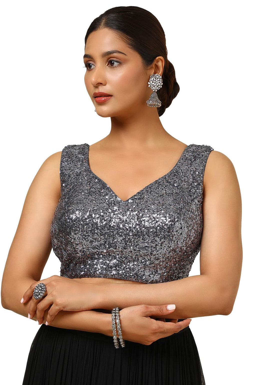 Soch Women Georgette Embellished Sleeveless Regular Fit Blouse