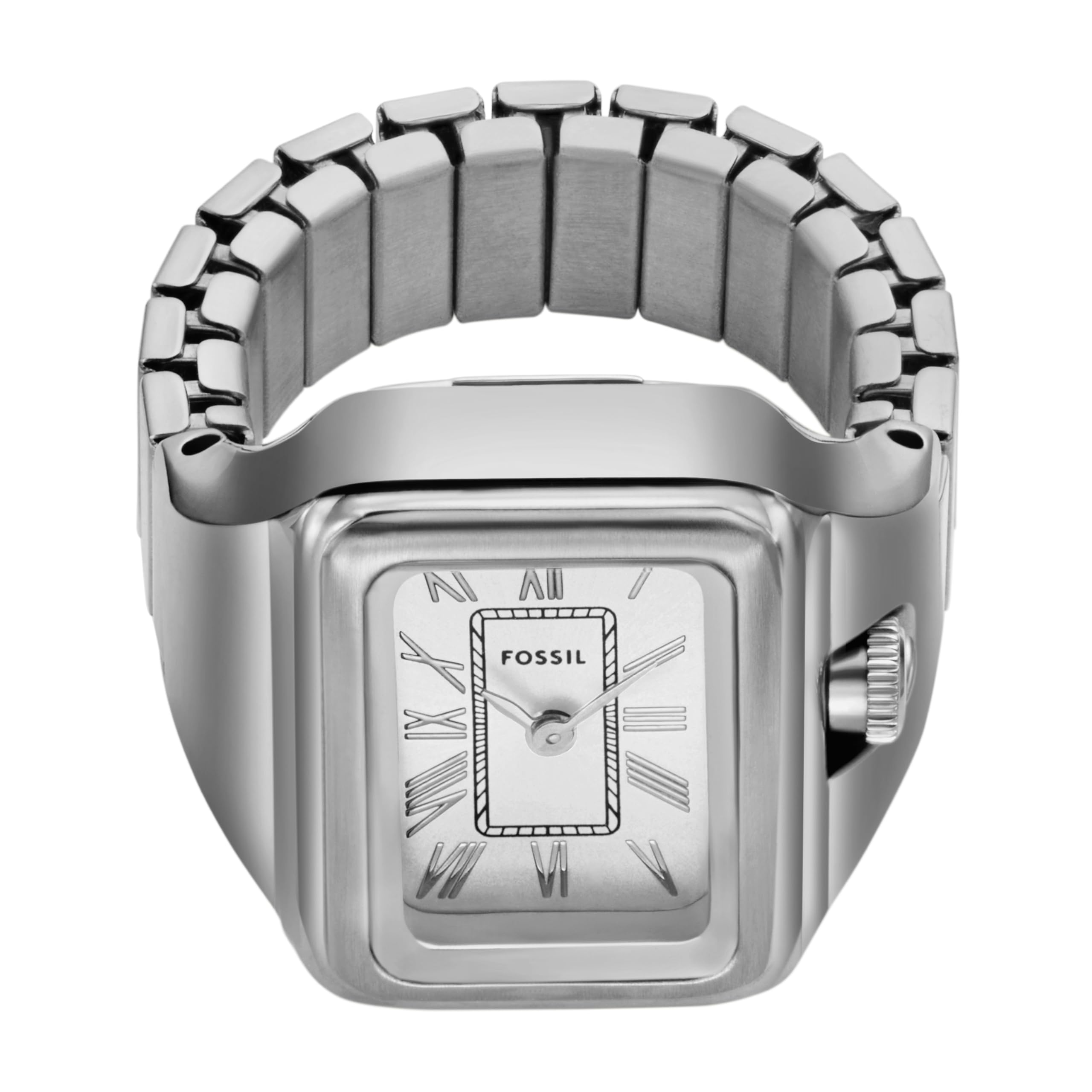 Fossil Women's Quartz Stainless Steel Two-Hand Watch Ring, Color: Silver Raquel (Model: ES5344)