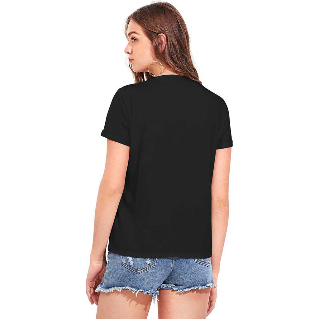 Uniplanet Store WomenS Cotton T Shirt With Graphic Pattern Round Neck Half Sleeves Regular Fit And Standard Length