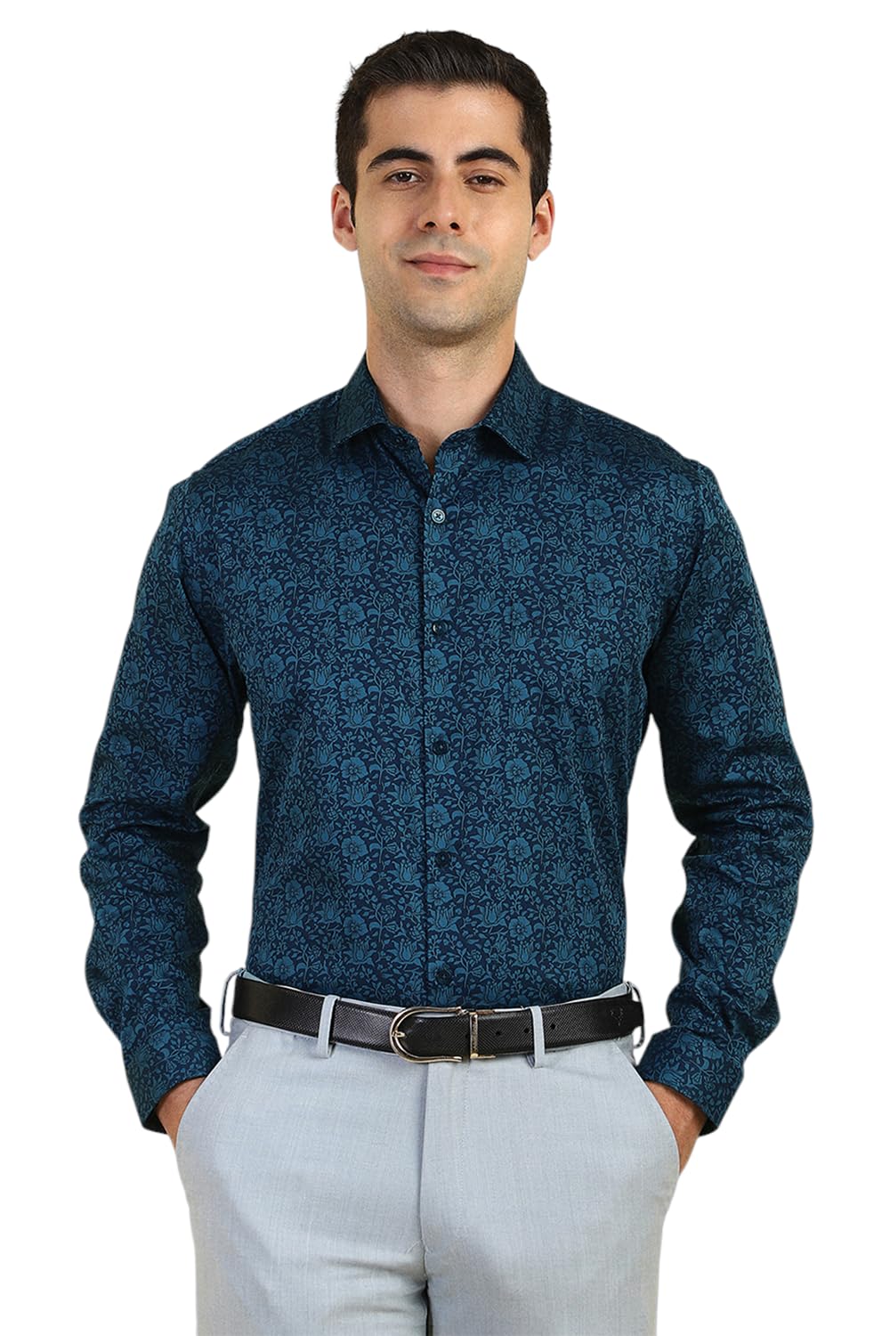 Allen Solly Men Slim Fit Printed Formal Full Sleeve Shirt