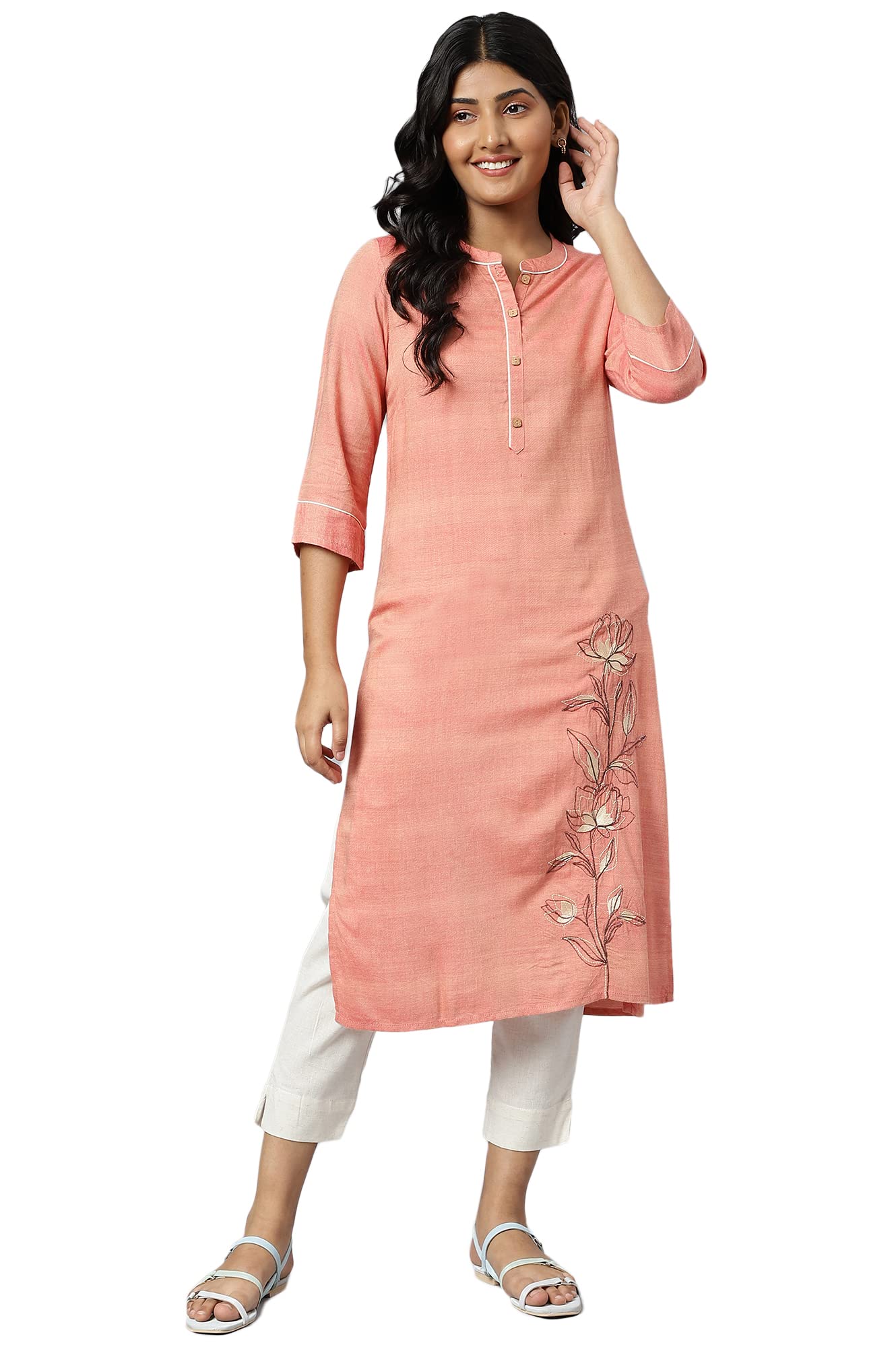 Aurelia Women Carrot Rayon Geometric Yarn Dyed Straight Kurta_22Aua13572-702883_L