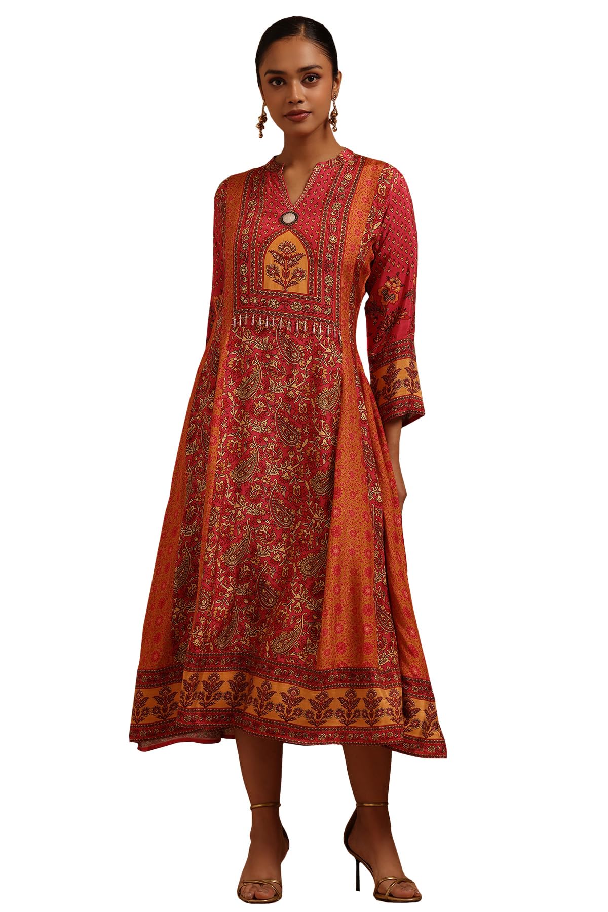 Soch Women Muslin Paisley Print Dress with Sequins
