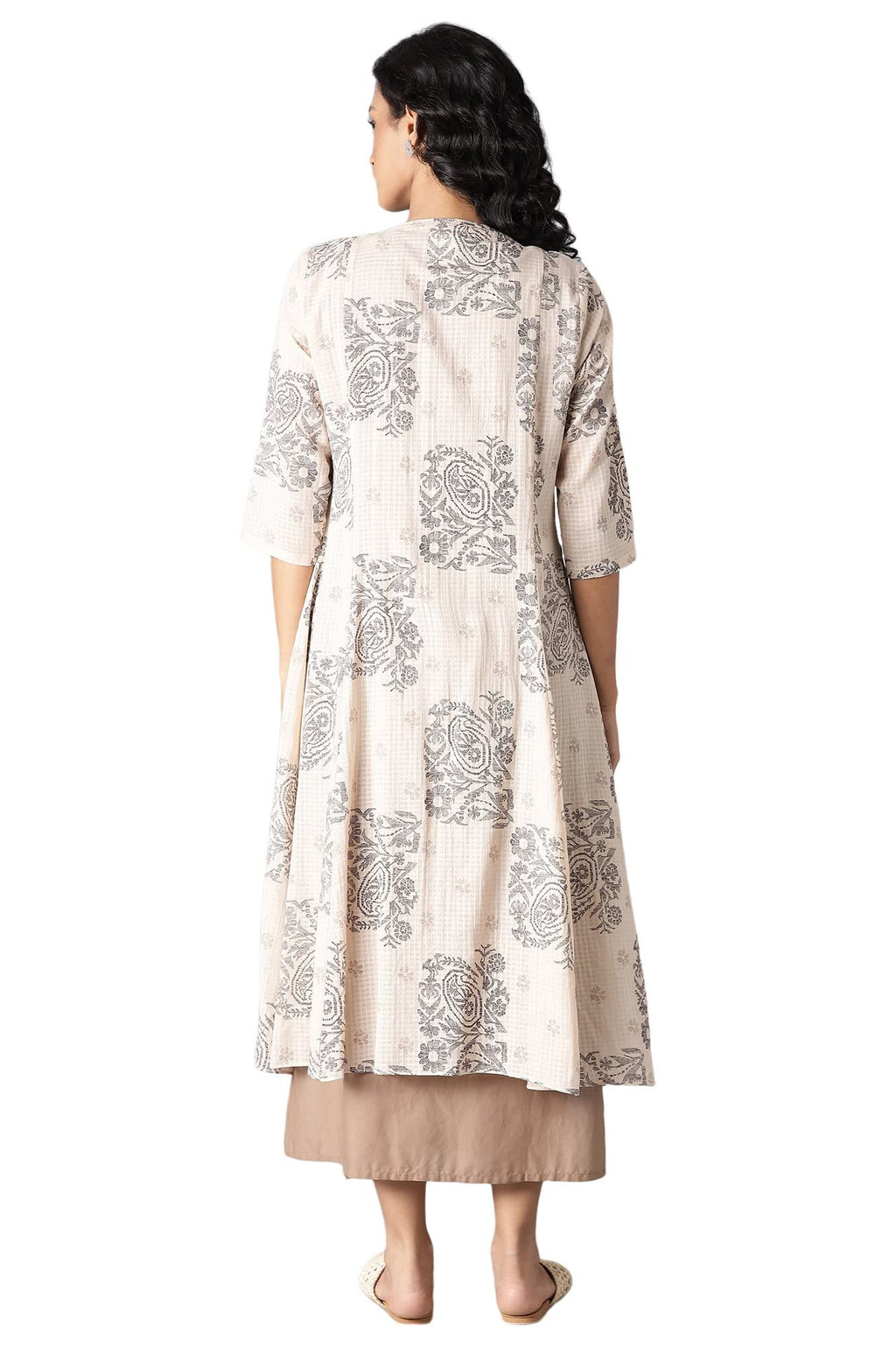 W For Woman Womens Cotton Jacket & Kurta Set_22Few17406-117995, White, X_Small