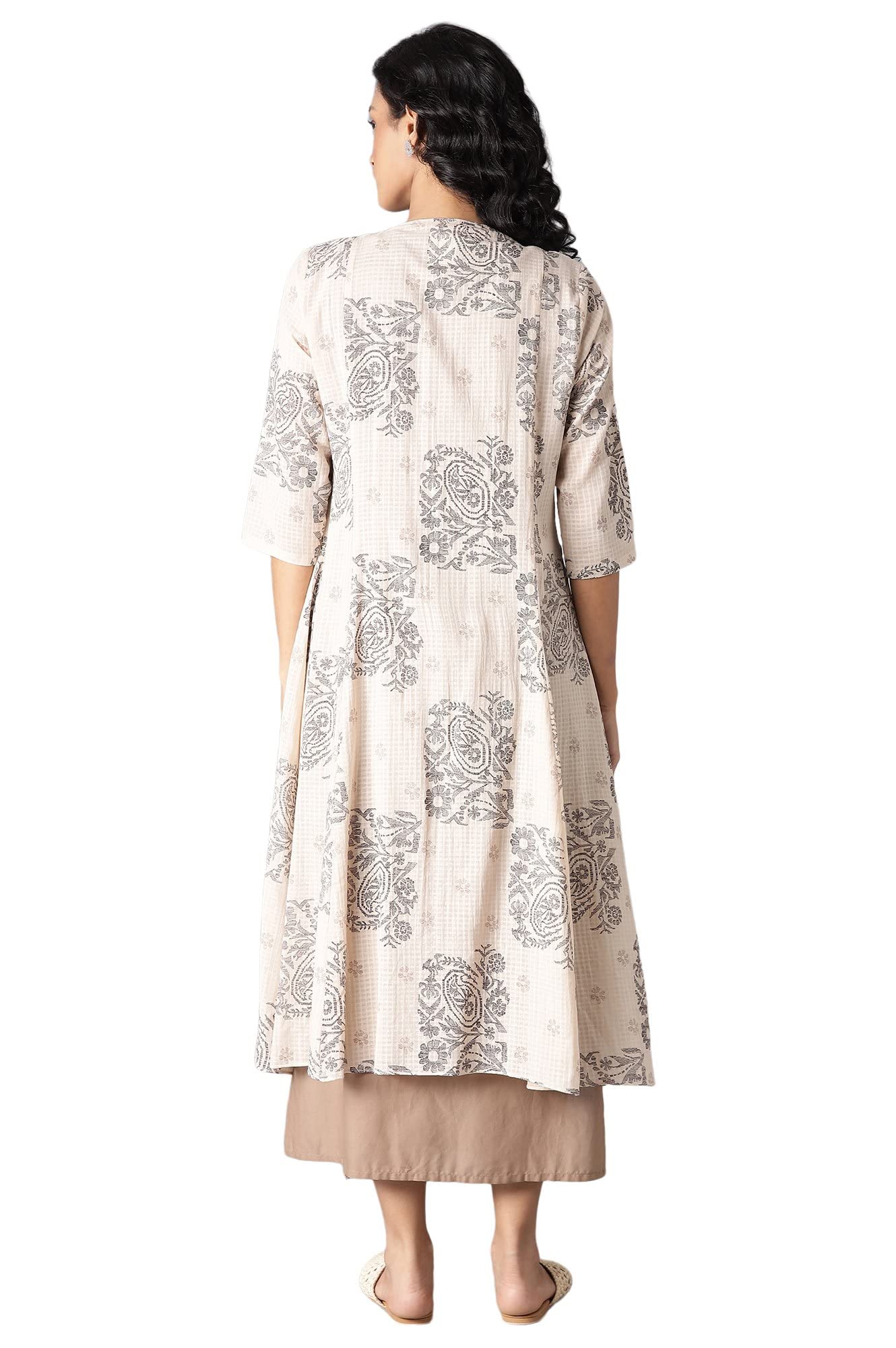 W For Woman Womens Cotton Jacket & Kurta Set_22Few17406-117995, White, X_Small