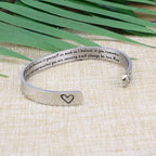 Daughter Bracelets from Mom Wide Cuff Bangle Message Engraved Christmas Gifts for Her