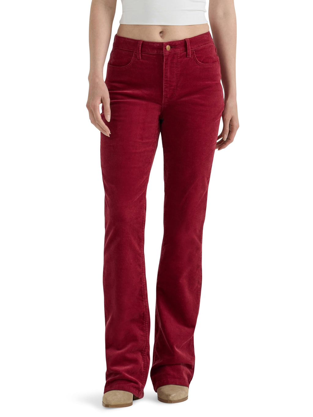 Wrangler Women's High Rise Bold Boot Jean, Carmine