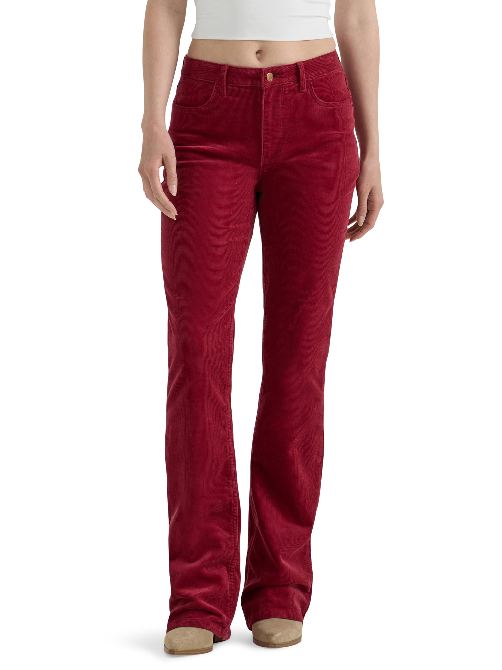 Wrangler Women's High Rise Bold Boot Jean, Carmine