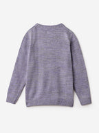 The Souled Store Cosmic Sky Girls Crew Neck Long Sleeve Purple Embroidered Regular Fit Sweaters Girls Knit Sweaters for Kids Ch