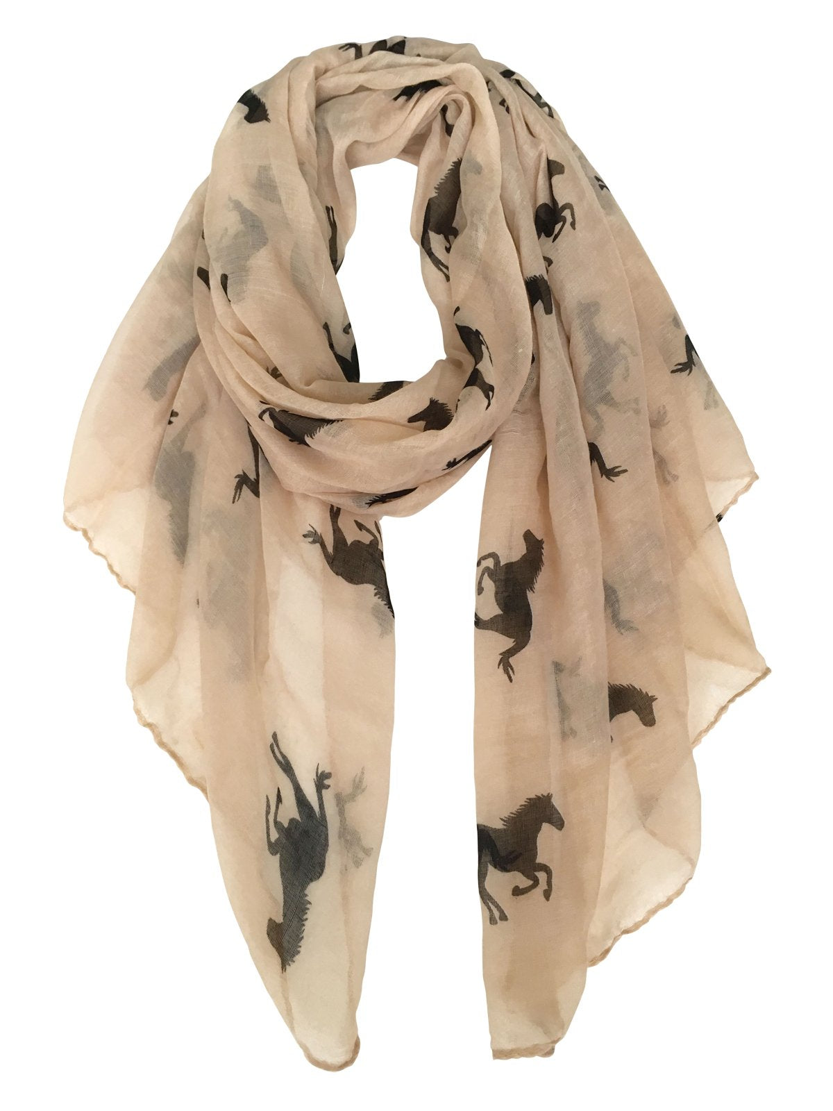 E-Clover Herebuy Cool Animal Print Scarves: Fashionable Horse Print Scarf for Women Mother's Day Gift (Brown&Black)