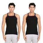 Pepe Jeans Innerwear Cotton Rich Solid Vest For Men - M (Pack Of 2)