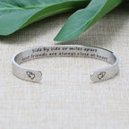 Friendship Gifts for Women Encouragement Birthday Christmas Cuff Bracelets for Friends Handmade Stainless Steel Best Friend Jewe