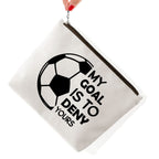 BiuNiuring Soccer Goalkeeper Gifts for Women, Girls Soccer Bag, Soccer Gift for Soccer Lover, Soccer Makeup Bag, My Goal Is to D