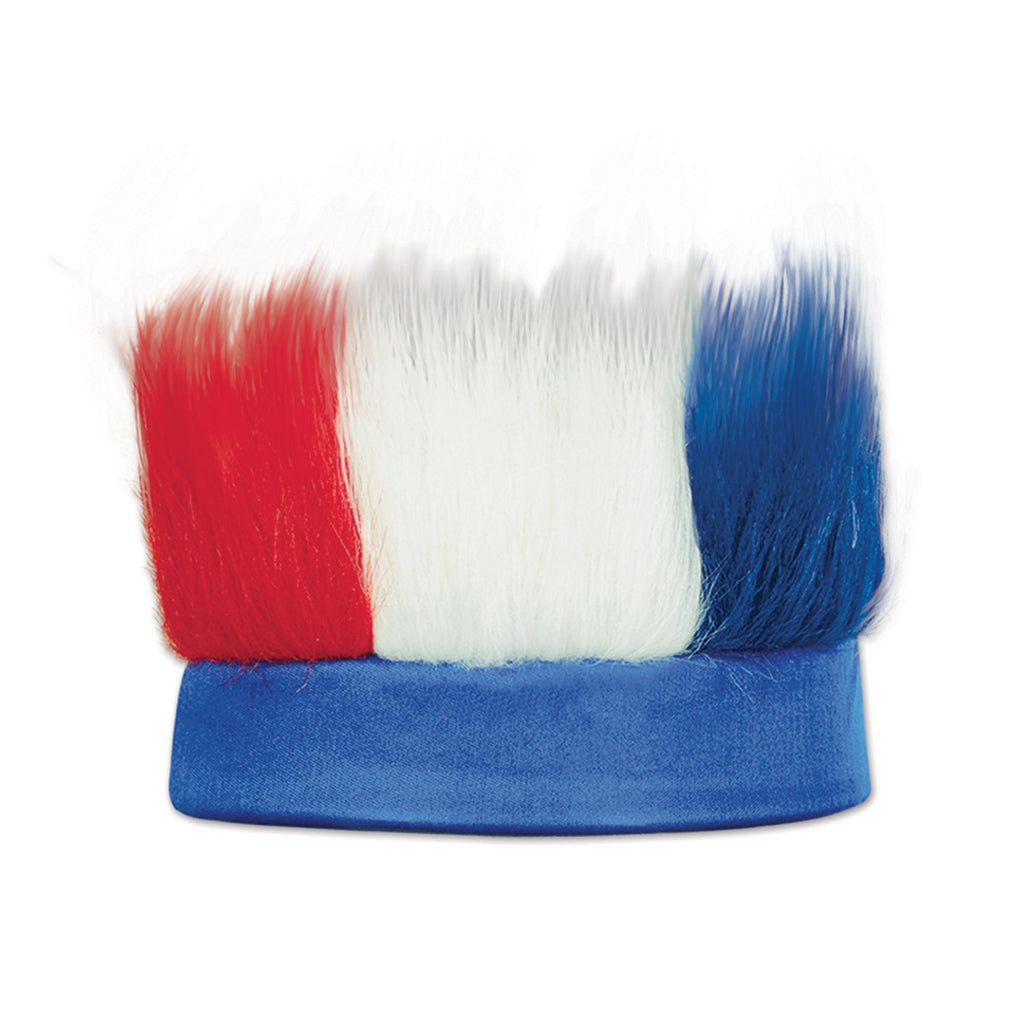 Beistle Patriotic Hairy Headband, Red/White/Blue Hat & Fun Costume Accessory, USA Headdress & Hairy Sweatband for 4th of July & 