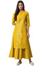 W For Woman Yellow Dobby Festive Kurta_22Auw18062-311827_S