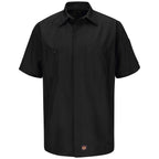Red Kap Men's Standard Ripstop Crew Shirt, Short Sleeve, Black, Small