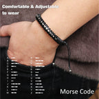 Btysun Graduation Gifts for Him 2024 Men Gifts Idea College High School Morse Code Bracelets for Men Handmade Braided Inspiratio