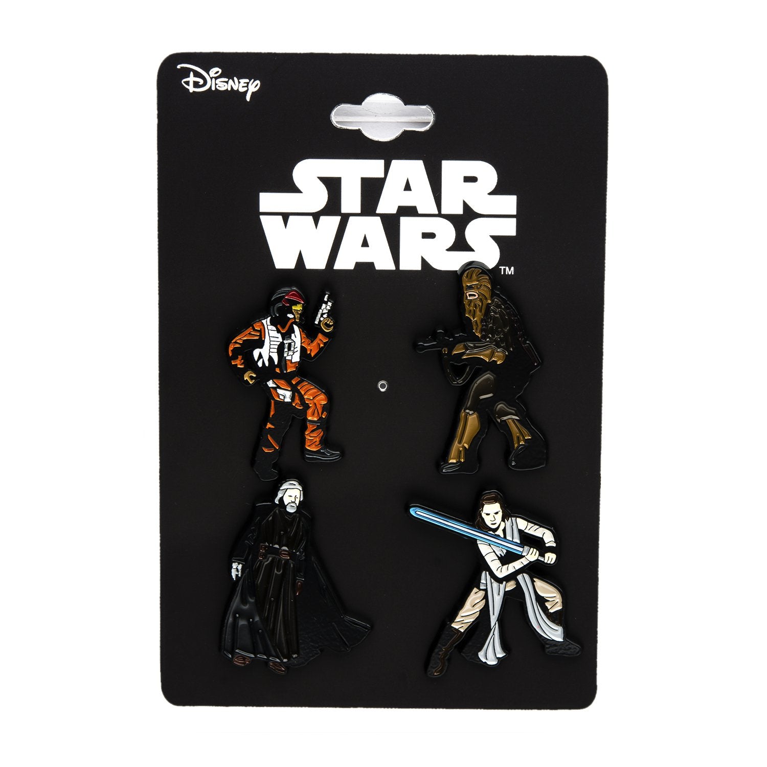 Star Wars Jewelry Men's Episode 8 Enamel Lapel Pin Set of 4 Jewelry, Black, One Size