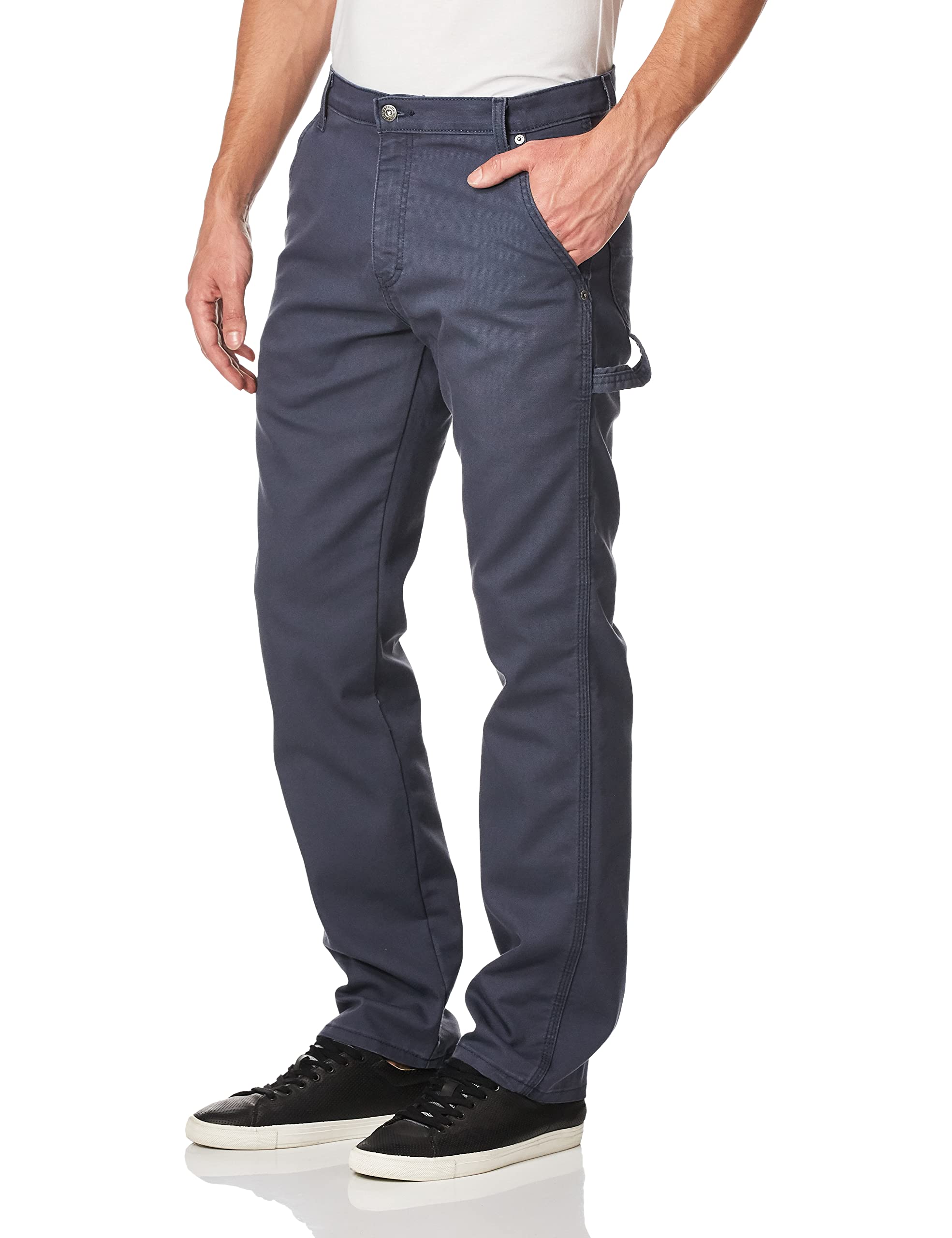 Dickies Men's Regular Tough Max Duck Carpenter Pant, Stonewashed Diesel Gray, 36W x 34L