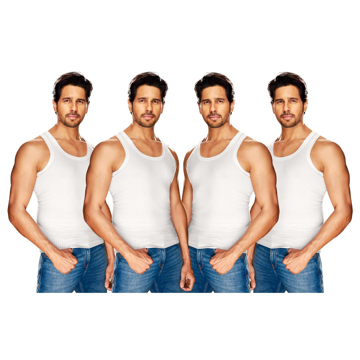 Macho Sporto MenS 100% Ribbed Cotton Sleeveless Vest | Solid Round Neck Tank Top Innerwear | ItchFree, Soft & Comfortable Regu 2
