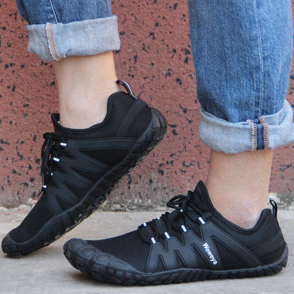 Weweya Minimalist Shoes Men Five Fingers Cross Training Barefoot Running Shoes Indoor Biking Gym Workout Cycling Spin Exercise S