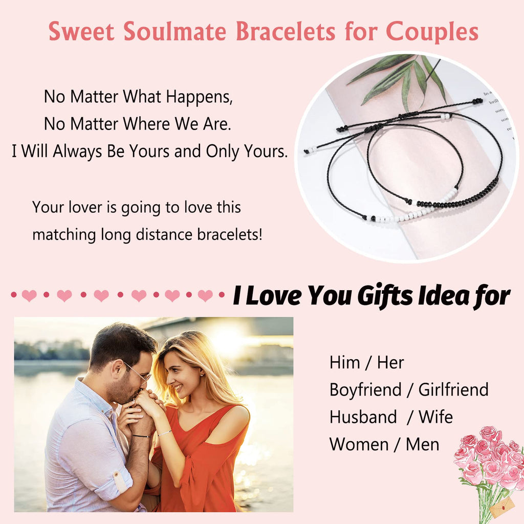 UNGENT THEM Matching Couples Bracelets Ideas Soulmate Jewelry Long Distance Relationship Anniversary Christmas Valentine's Day G