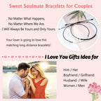 UNGENT THEM Matching Couples Bracelets Ideas Soulmate Jewelry Long Distance Relationship Anniversary Christmas Valentine's Day G