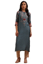 Soch Women Muslin Floral Print Kurta Sequins