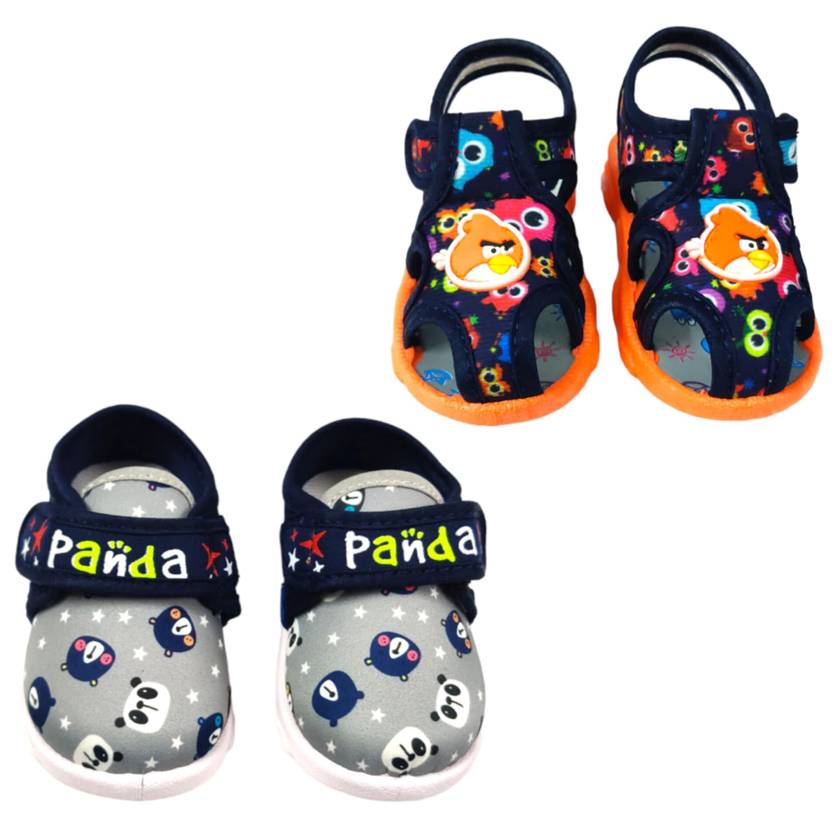 Coolz Kids ChuChu Sound Musical Shoes And Sandals Combo (2 Pairs) For Baby Boys And Girls (Grey ShoesNavy Sandals, 9 Months) 9