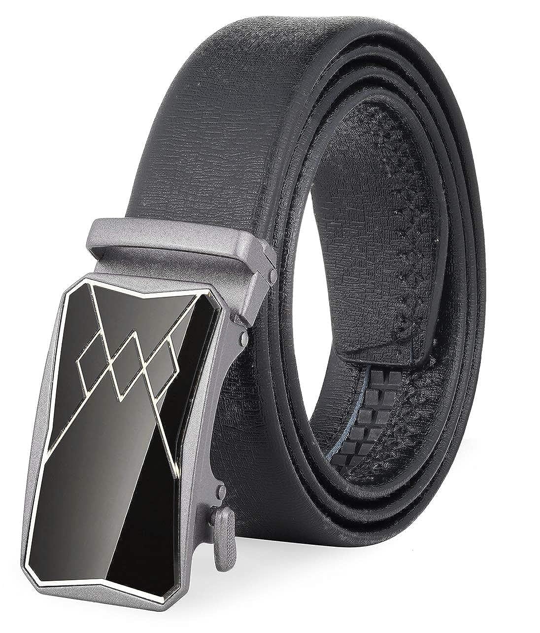 Zacharias MenS Faux Leather Belt With Autolock Buckle Tai03 (Black, 3Xl) (Pack Of 1) 3