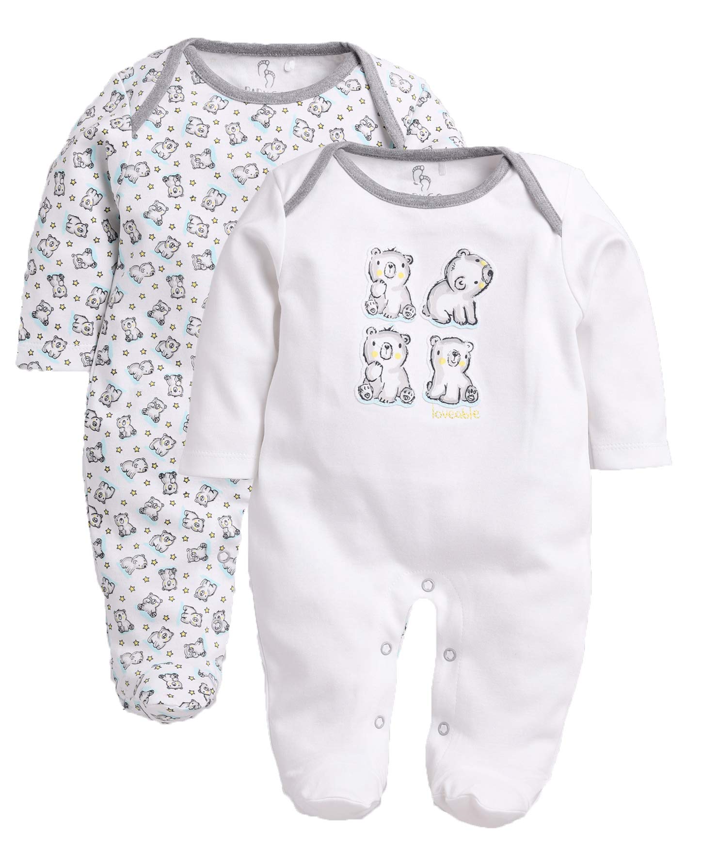 BabyGo Baby Romper 100% Cotton Rompers for New Born Baby|Sleepsuits for Baby Boys & Girls |Onesies| Infant Clothes|MELLANGE| 0-3