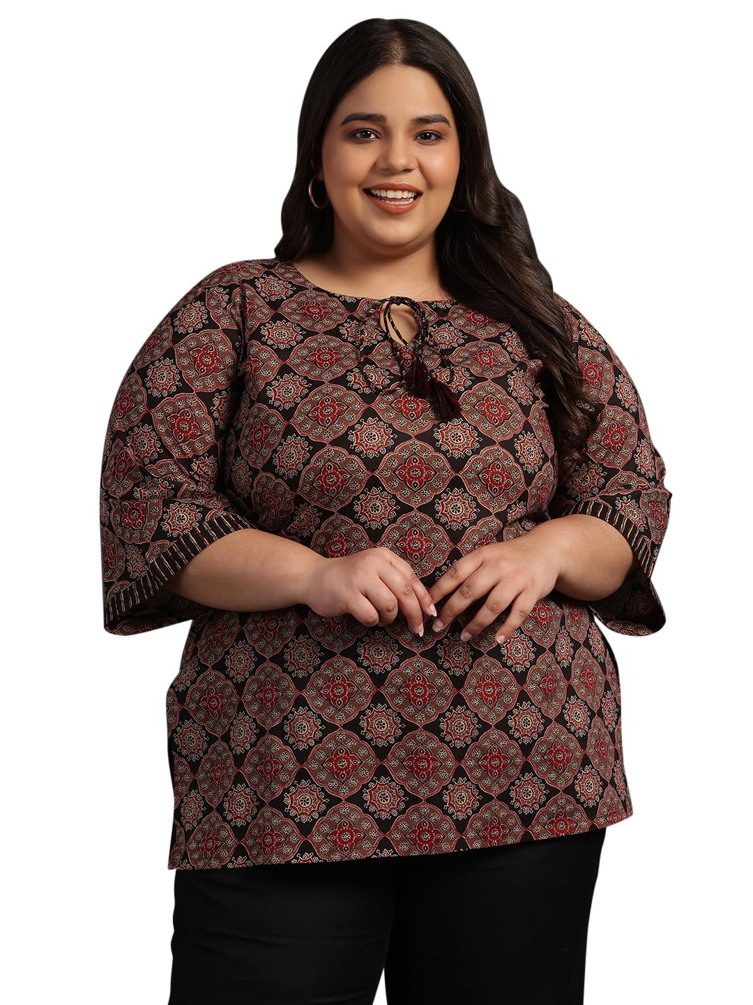 Extra Love By Libas Women'S Straight Kurti (25386_Black 3Xl)