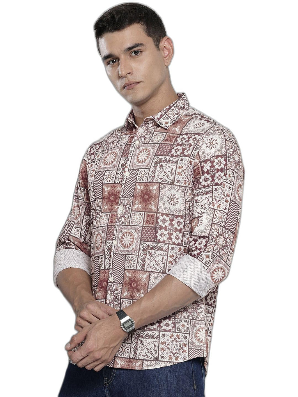 The Indian Garage Co Mens Indie Print Regular Fit Shirt