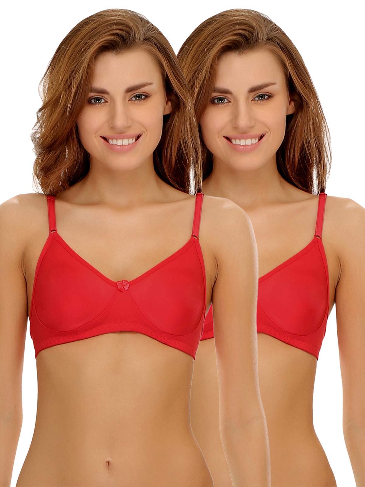 Clovia Womens T-Shirt Non Padded Non Wired Bra (Pack of 2) (COMBRC010-34C_Multi-Coloured_34C)
