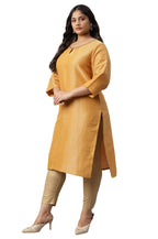 W For Woman Yellow Geometric Print Dobby Plus Size Kurta