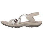 Skechers Women's Reggae Slim-Takes Two Flat Sandal, Taupe, 8