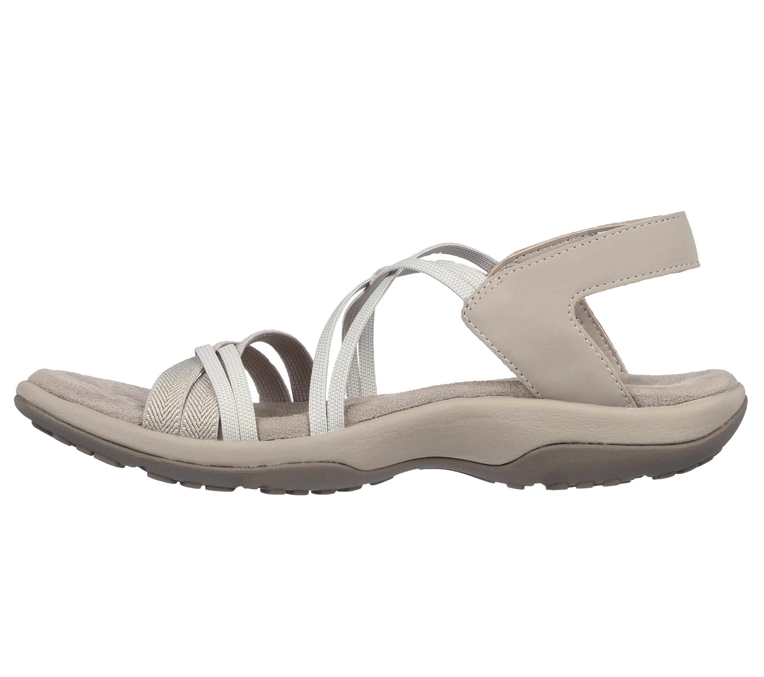 Skechers Women's Reggae Slim-Takes Two Flat Sandal, Taupe, 8