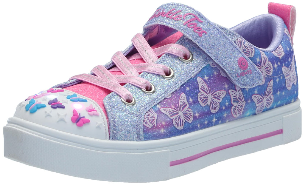 Skechers Girls Twinkle Sparks Sneaker, Lavender/Multi, 9 Toddler