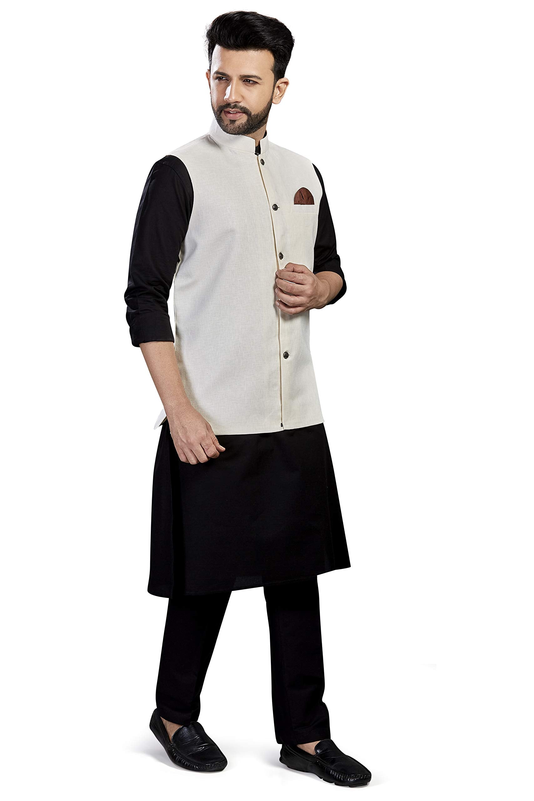 BE ACTIVE Mens Linen Blend Nehru Jacket With Mandarin Collar || Ethnic Koti For Men || Men Koti Formal|| Men Koti Wedding (RFKT